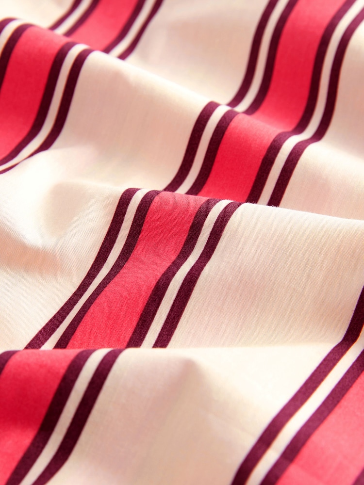 Red/Ecru Stripe Oversized 100% Cotton Shirt - Image 5 of 5