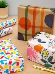 Hallmark Multi Wrapping Paper 3 Rolls x 2M in 3 Bright Designs - Image 1 of 4