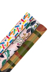 Hallmark Multi Wrapping Paper 3 Rolls x 2M in 3 Bright Designs - Image 2 of 4