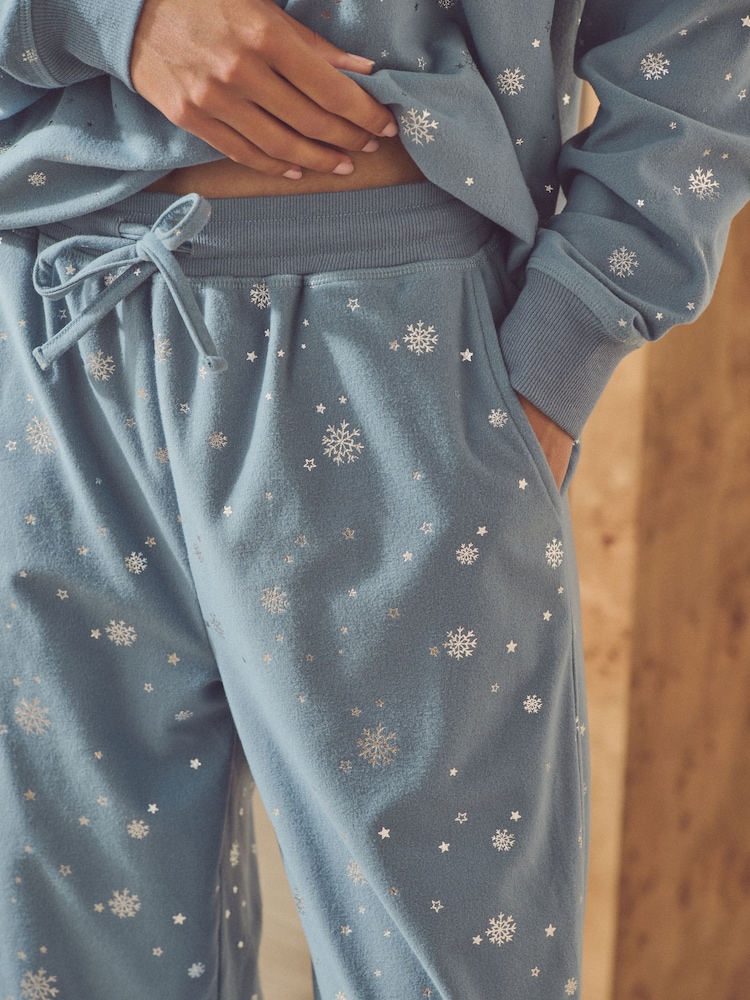 Blue Snowflake Christmas Cosy Long Sleeve Pyjamas - Image 4 of 9