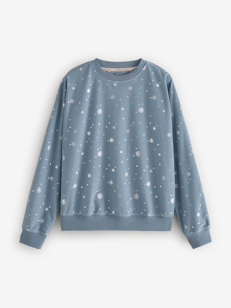 Blue Snowflake Christmas Cosy Long Sleeve Pyjamas - Image 6 of 9