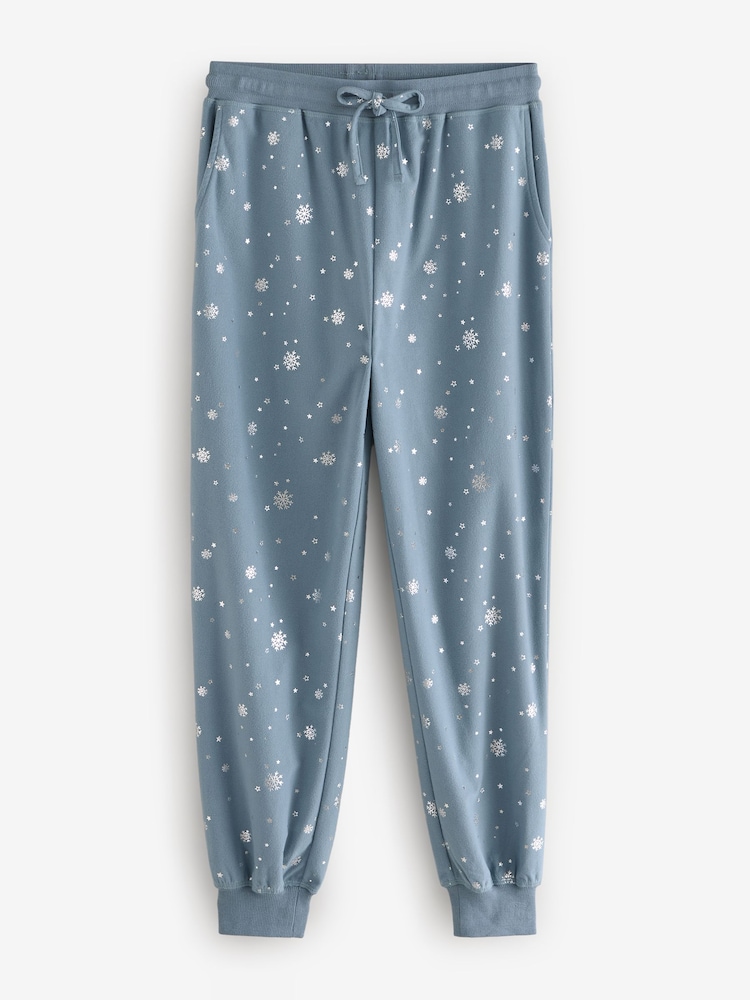 Blue Snowflake Christmas Cosy Long Sleeve Pyjamas - Image 7 of 9