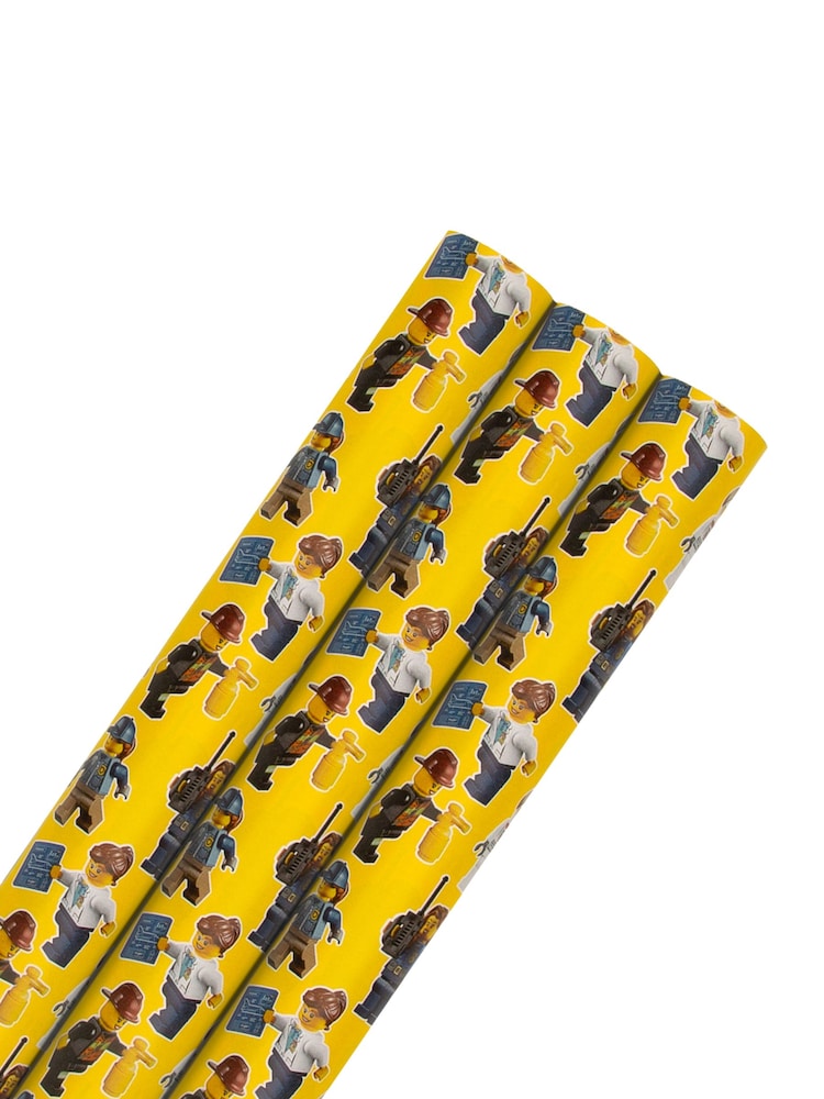 Hallmark Yellow Lego Minifigure Wrapping Paper 3 Rolls x 2M - Image 2 of 4