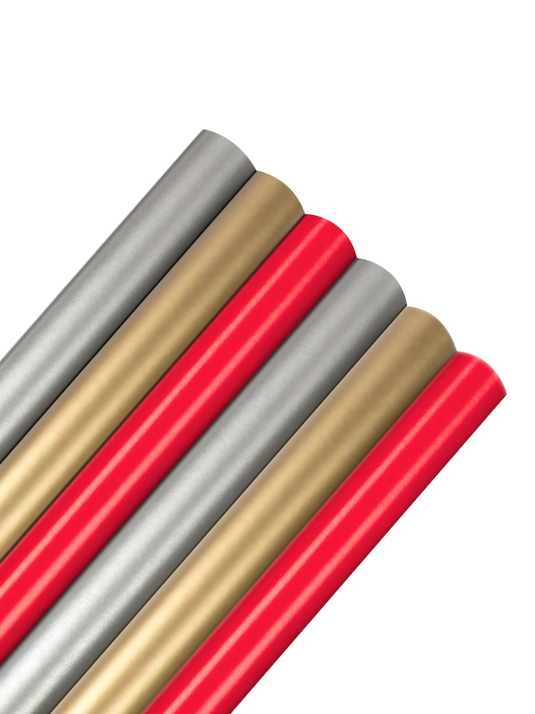 Hallmark Multi Wrapping Paper 6 Rolls x 2M - 3 Colours - Image 2 of 4