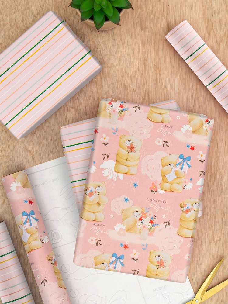 Hallmark Pink Wrapping Paper 3 Rolls x 2M in 2 Designs - Image 1 of 4