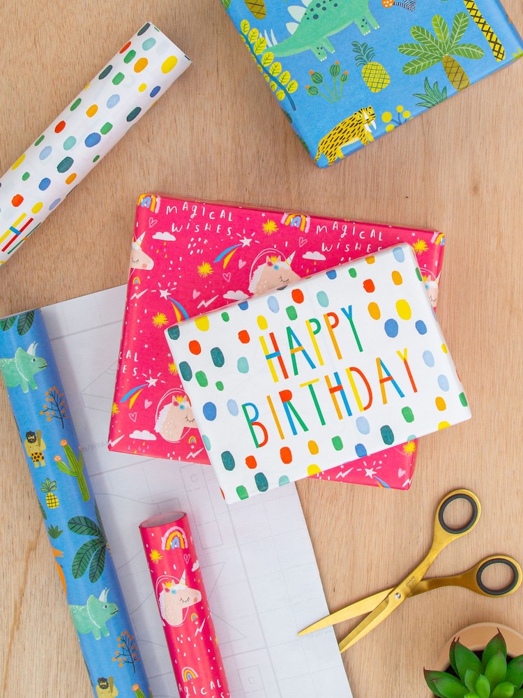Hallmark Multi Wrapping Paper 3 Rolls x 2M In 3 Fun Kids Designs - Image 1 of 4