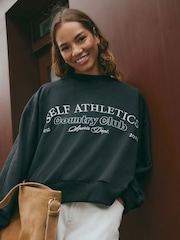 self. Black Crew Neck Sweat Top - Image 1 of 1
