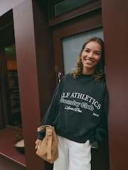self. Black Crew Neck Sweat Top - Image 3 of 7