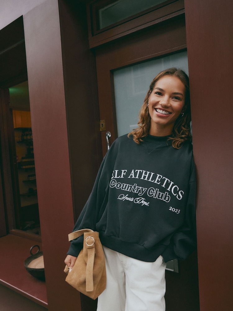 self. Black Crew Neck Sweat Top - Image 3 of 7