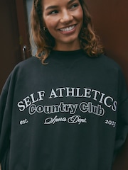 self. Black Crew Neck Sweat Top - Image 4 of 7
