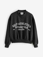 self. Black Crew Neck Sweat Top - Image 5 of 7