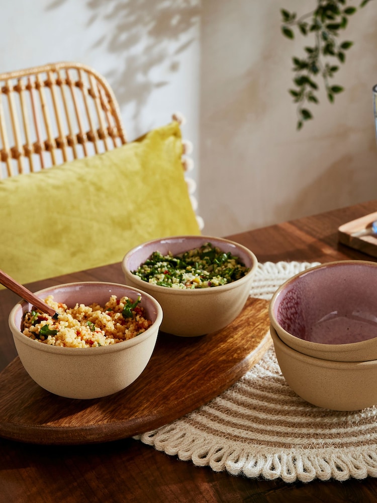 Portmeirion Rose Quartz Minerals Medium Set of 4 Cereal Bowls - Image 2 of 8