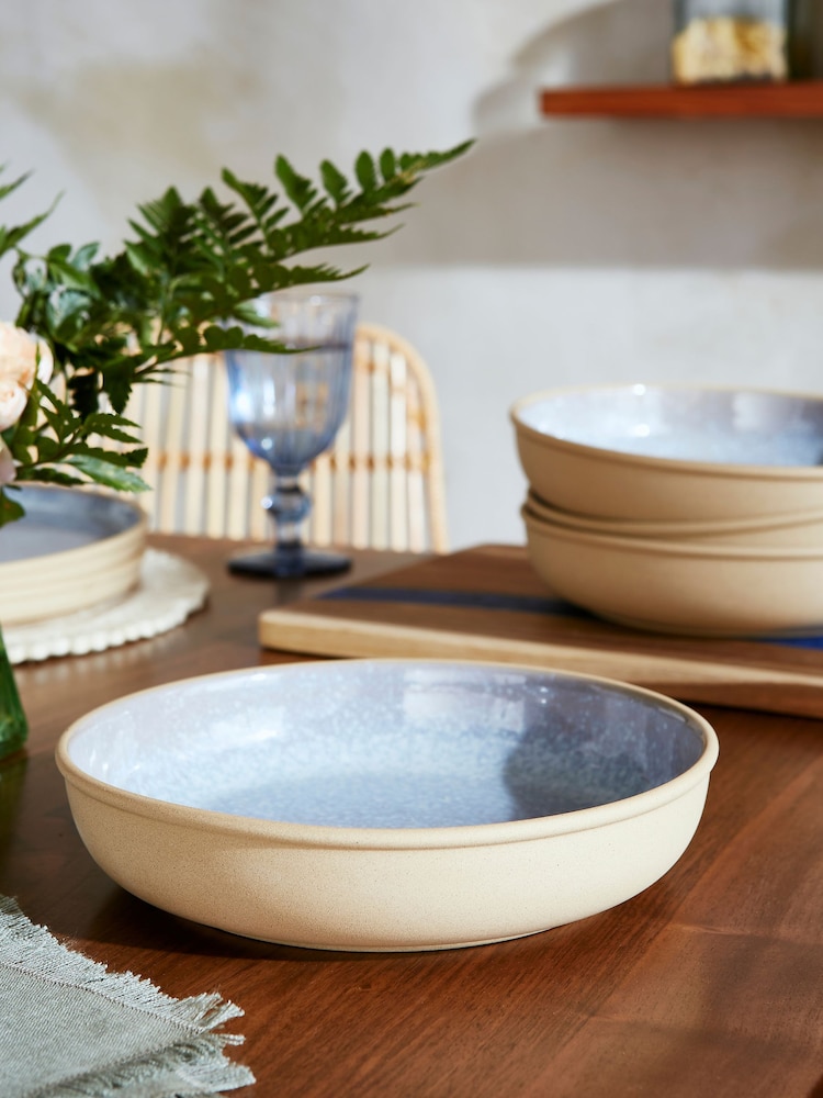 Portmeirion Aquamarine Minerals Medium Set of 4 Pasta Bowls - Image 1 of 8