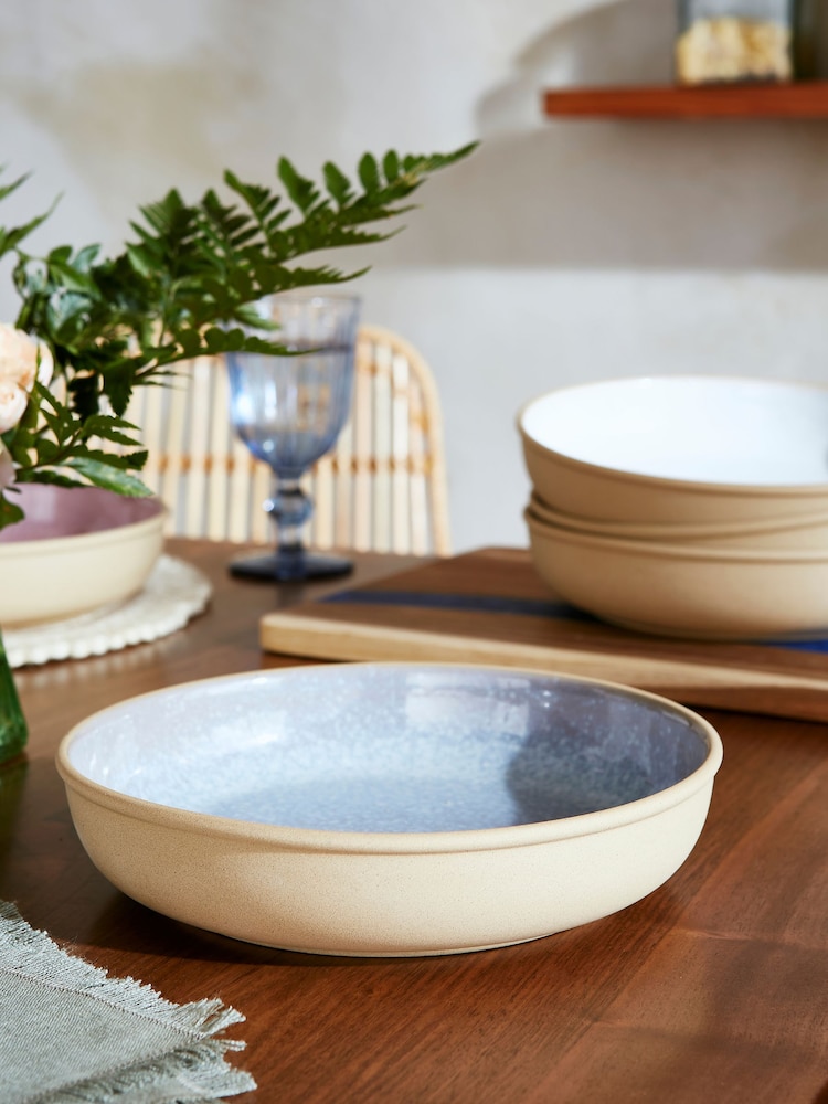 Portmeirion Aquamarine Minerals Medium Set of 4 Pasta Bowls - Image 2 of 8