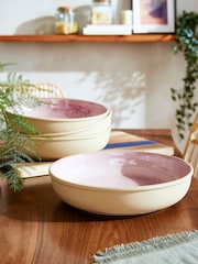 Portmeirion Rose Quartz Minerals Medium Set of 4 Pasta Bowls - Image 1 of 8