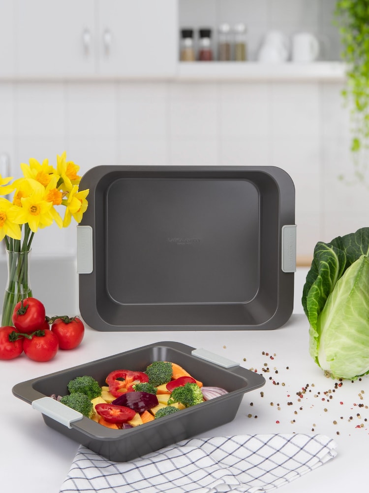 Laura Ashley Sage Leaf Set of 2 Roasting Pans - Image 1 of 4 Laura Ashley Sage Leaf Set of 2 Roasting Pans - Image 1 of 4