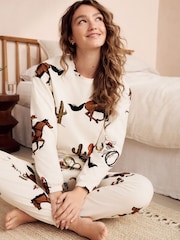 Ecru Cowboy 100% Cotton Long Sleeve Pyjamas - Image 1 of 1