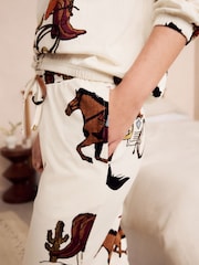 Ecru Cowboy 100% Cotton Long Sleeve Pyjamas - Image 3 of 8