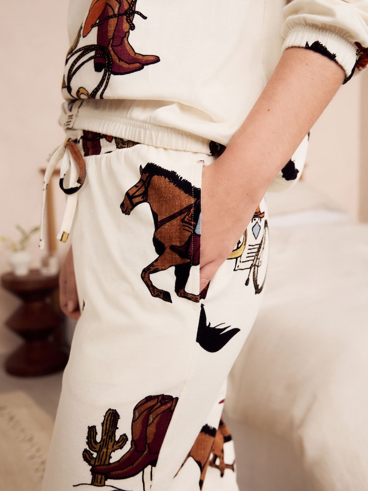 Ecru Cowboy 100% Cotton Long Sleeve Pyjamas - Image 3 of 8