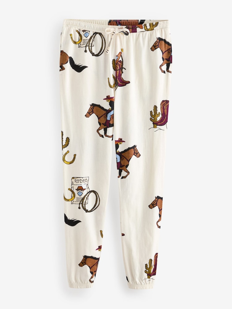 Ecru Cowboy 100% Cotton Long Sleeve Pyjamas - Image 6 of 8
