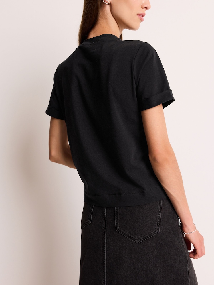 Black Embellished Western Cowboy Fringe T-Shirt - Image 2 of 5