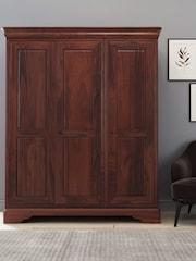 Willis & Gambier Brown Antoinette Wooden Triple Wardrobe - Image 1 of 5