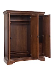 Willis & Gambier Brown Antoinette Wooden Triple Wardrobe - Image 4 of 5