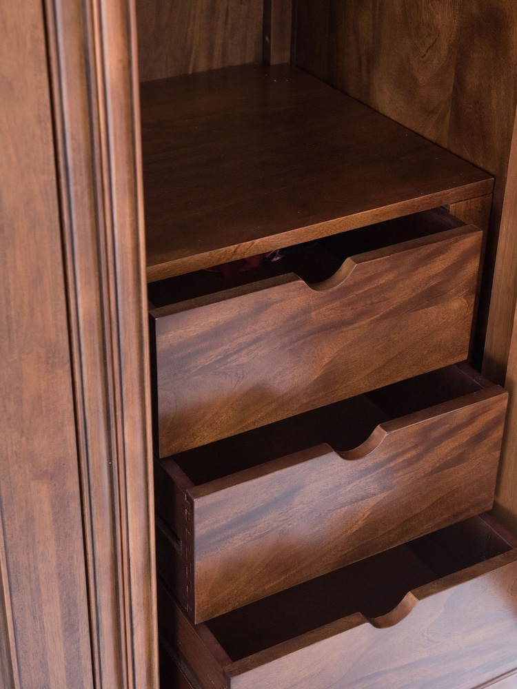 Willis & Gambier Brown Antoinette Wooden Triple Wardrobe - Image 5 of 5