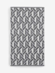 Grey Geo 100% Cotton Towel - Image 5 of 5