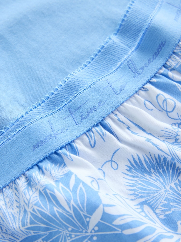 Blue 100% Cotton Short Sleeve Pyjamas - Image 5 of 6