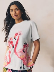 Pink Flamingo Jersey Short Sleeve Pyjamas - Image 3 of 10