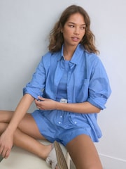 Azul - self. Pijama de conjunto de pantalones cortos y camiseta sin mangas de canalé - Imagen 2 de 6