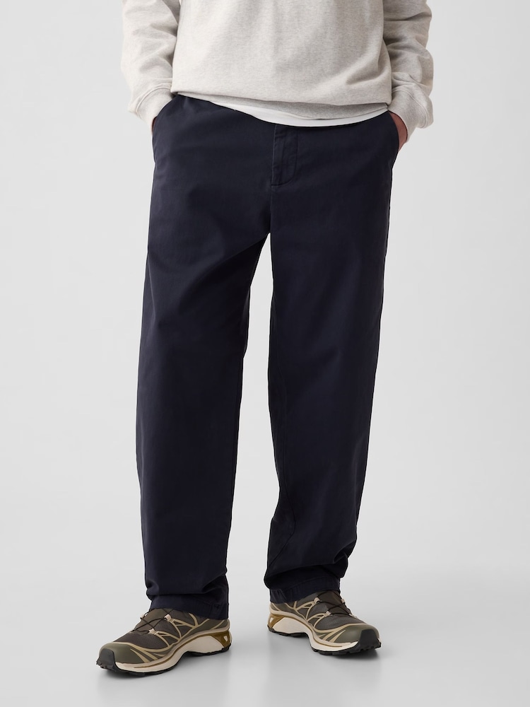 Gap Navy Blue Baggy Fit Stretch Modern Chino Trousers - Image 2 of 5