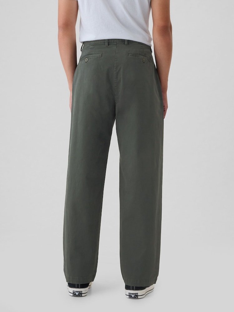 Gap Grey Baggy Fit Stretch Modern Chinos - Image 1 of 6 Gap Grey Baggy Fit Stretch Modern Chinos - Image 1 of 6