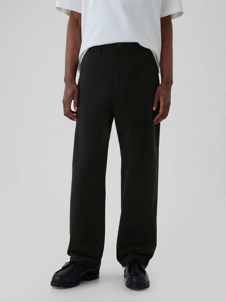 Gap Black Baggy Fit Stretch Modern Chinos - Image 2 of 5 Gap Black Baggy Fit Stretch Modern Chinos - Image 2 of 5