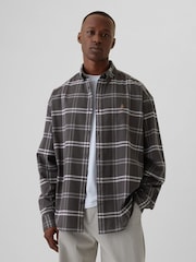 Gap Dark Grey Check Bear Long Sleeve Oxford Shirt - Image 1 of 5