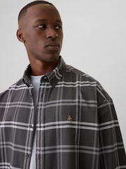 Gap Dark Grey Check Bear Long Sleeve Oxford Shirt - Image 4 of 5