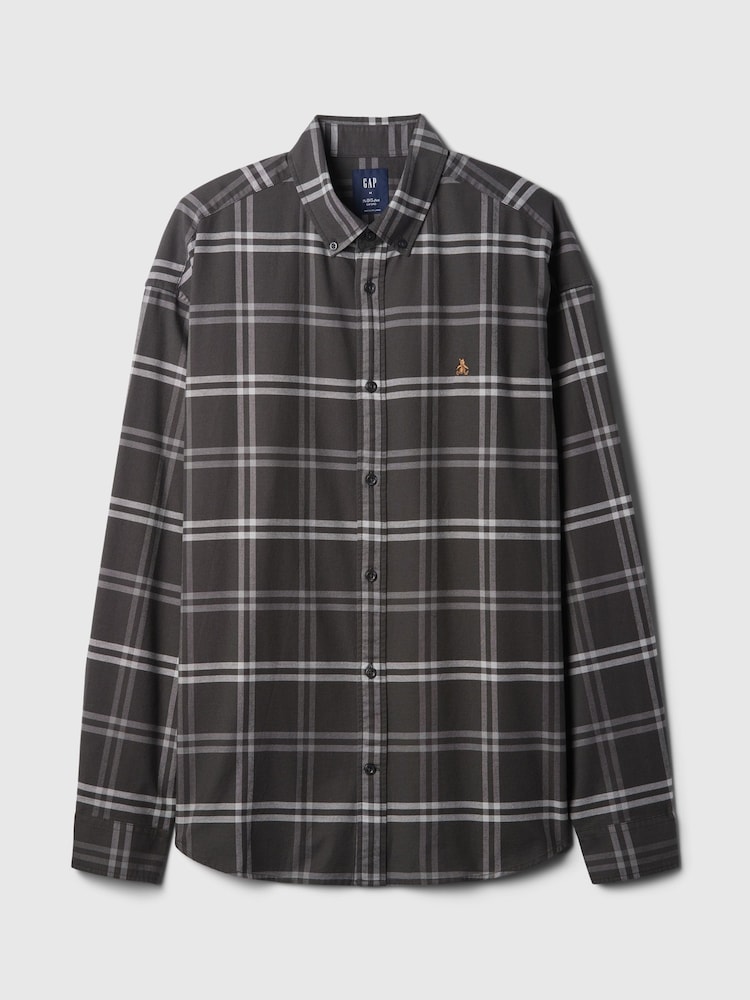 Gap Dark Grey Check Bear Long Sleeve Oxford Shirt - Image 5 of 5