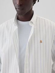 Gap White Stripe Bear Long Sleeve Oxford Shirt - Image 4 of 5