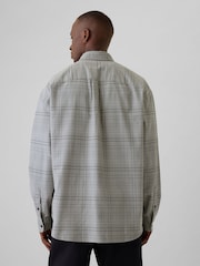 Gap Light Grey Check Bear Long Sleeve Oxford Shirt - Image 2 of 5