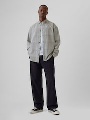 Gap Light Grey Check Bear Long Sleeve Oxford Shirt - Image 3 of 5