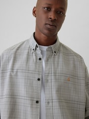 Gap Light Grey Check Bear Long Sleeve Oxford Shirt - Image 4 of 5