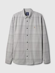 Gap Light Grey Check Bear Long Sleeve Oxford Shirt - Image 5 of 5