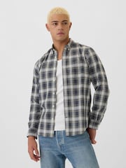 Gap Blue Regular Fit Long Sleeve Poplin Shirt - Image 1 of 5