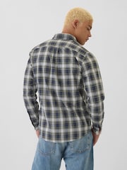 Gap Blue Regular Fit Long Sleeve Poplin Shirt - Image 2 of 5