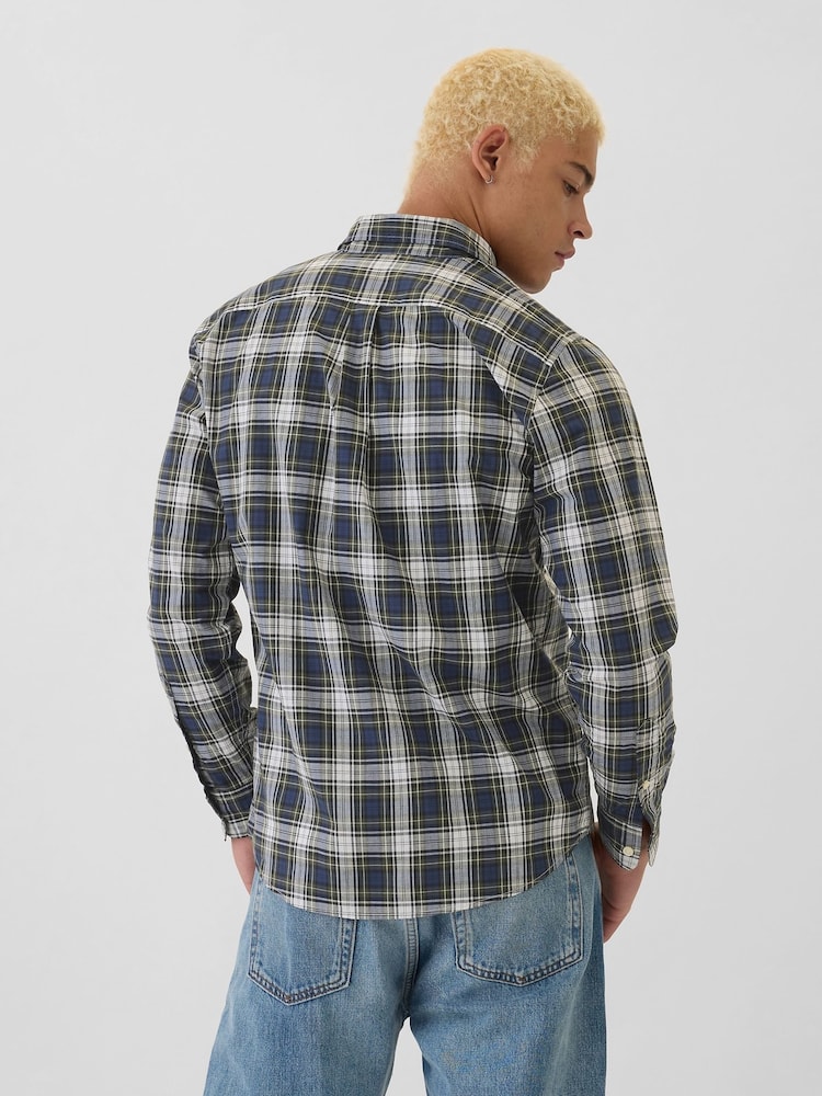 Gap Blue Regular Fit Long Sleeve Poplin Shirt - Image 2 of 5