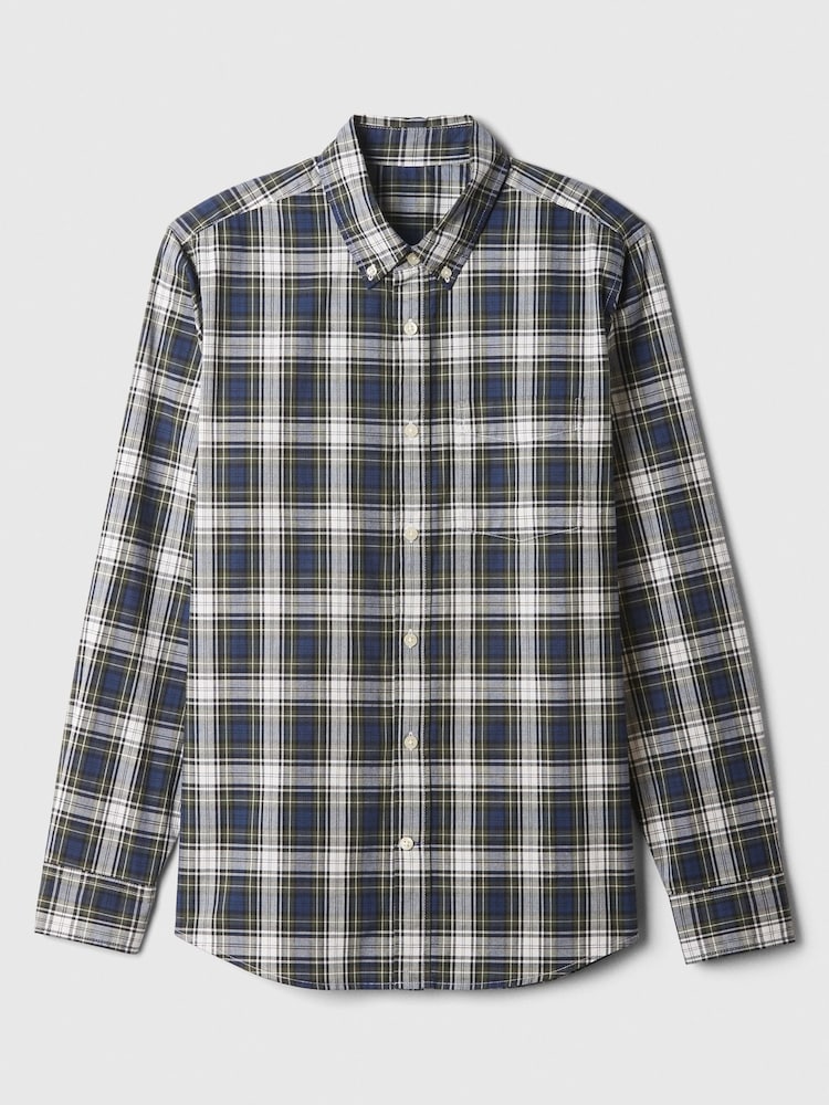 Gap Blue Regular Fit Long Sleeve Poplin Shirt - Image 5 of 5