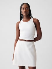 Gap White Cropped Sports Bra Tank Top - Image 1 of 5