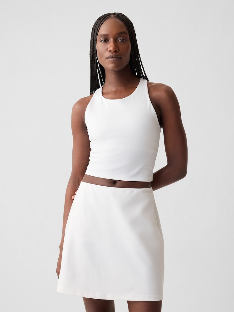 Gap White Cropped Sports Bra Tank Top - Image 1 of 5