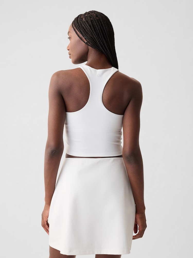 Gap White Cropped Sports Bra Tank Top - Image 2 of 5